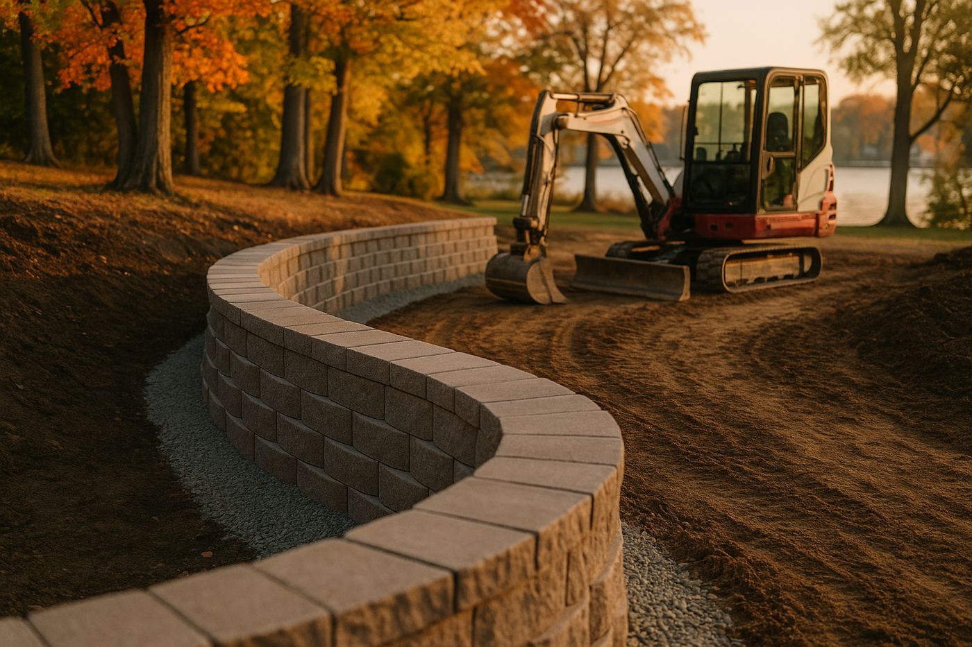Rock Solid Excavation &mdash; representative excavation, hardscape & site work imagery