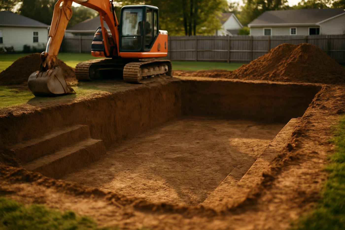 Representative imagery of pool excavation work
