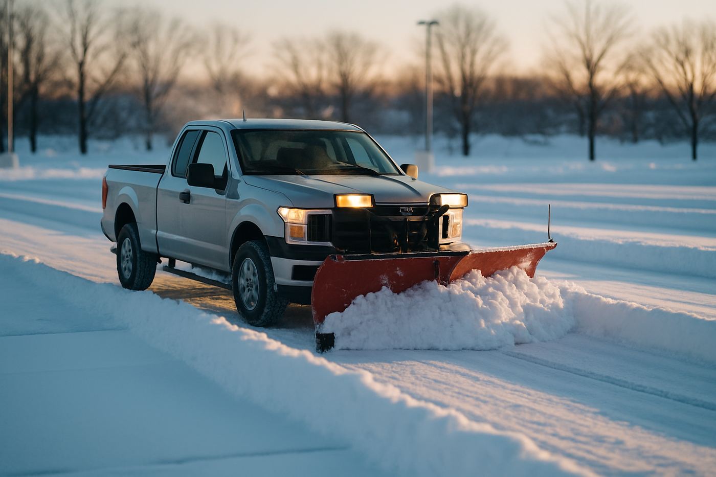 Representative imagery of commercial snow removal work