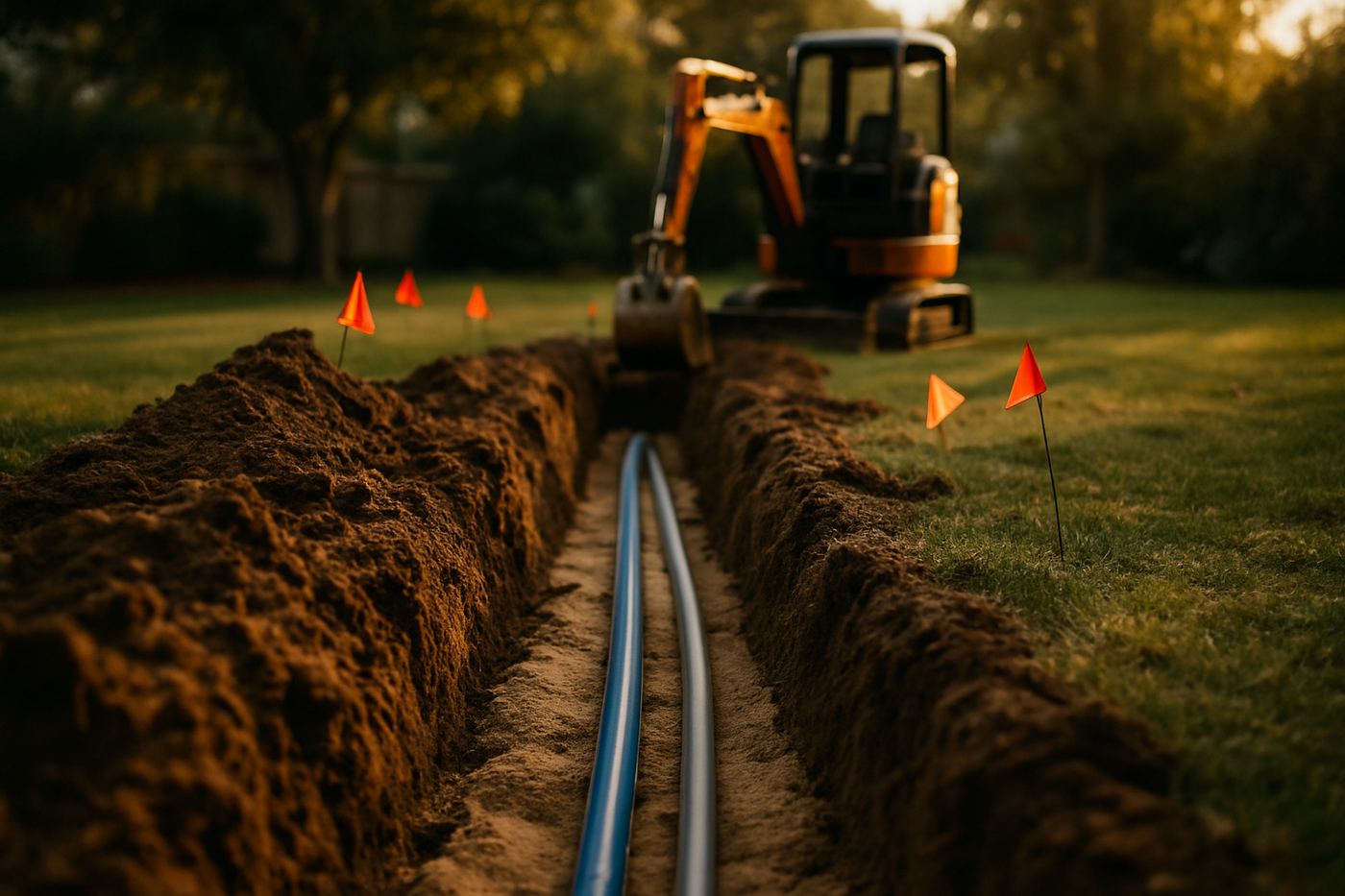 Representative imagery of underground utilities work