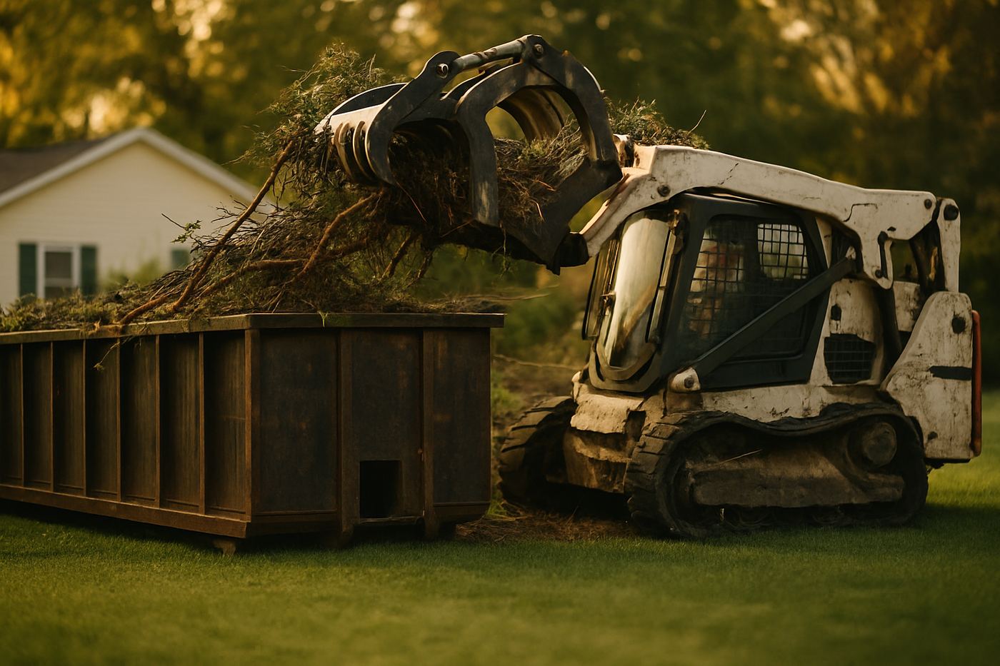 Representative imagery of yard waste disposal work